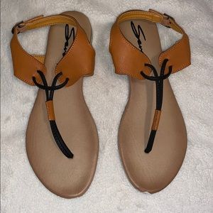 Taupe and Black Kello Sandals